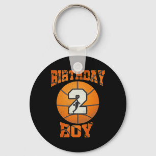 2nd Birthday Outfit Boy Basketball Second 2 Year O Keychain