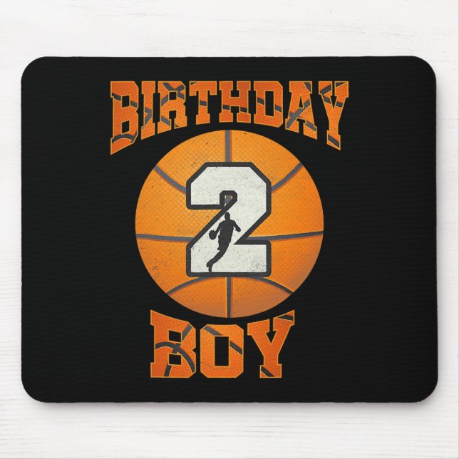 2nd Birthday Outfit Boy Basketball Second 2 Year O Mouse Pad (Front)