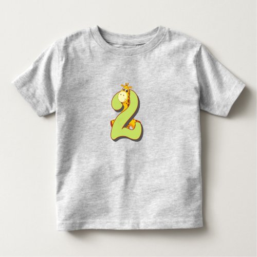 2nd Birthday Outfit _ Wildlife Giraffe  Toddler T_shirt