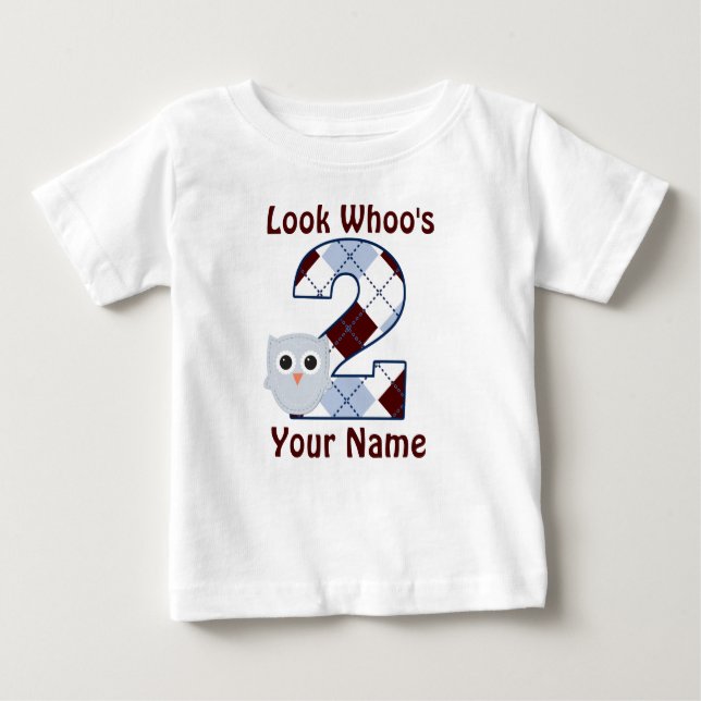 2nd Birthday Owl Personalized T-shirt (Front)