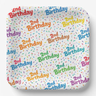 2nd Birthday Paper Plates, Second Birthday Party Plates