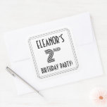 [ Thumbnail: 2nd Birthday Party: Art Deco Style + Custom Name Sticker ]