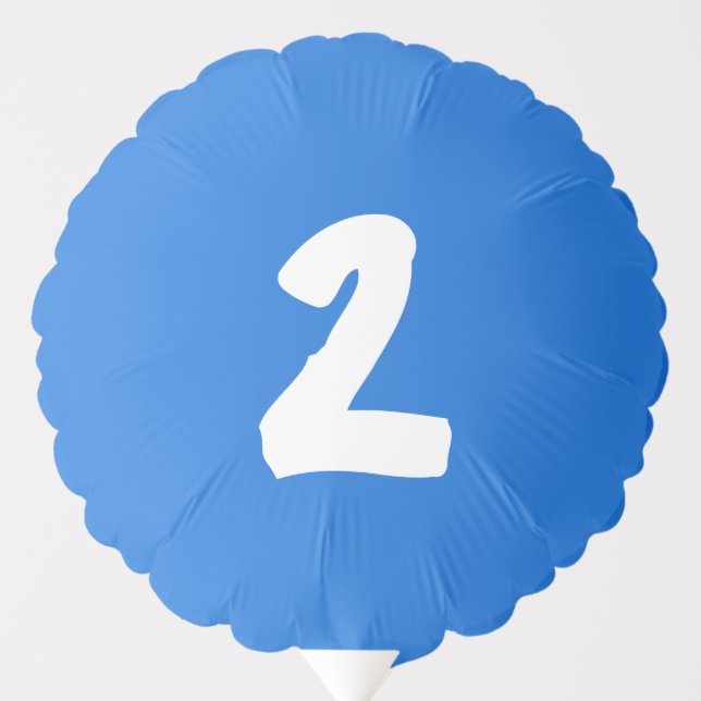 2nd Birthday Party Bright Blue with 2 Age Number Balloon (Front)