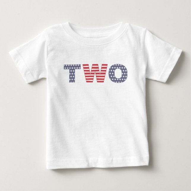 2nd Birthday Party Clothes Photo Prop, 4th Of July Baby T-Shirt (Front)