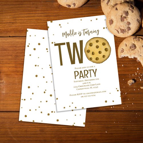 2nd Birthday Party Cute Cookie Invitation