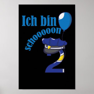 2nd Birthday Patrol Boys Children Police Paw Poster
