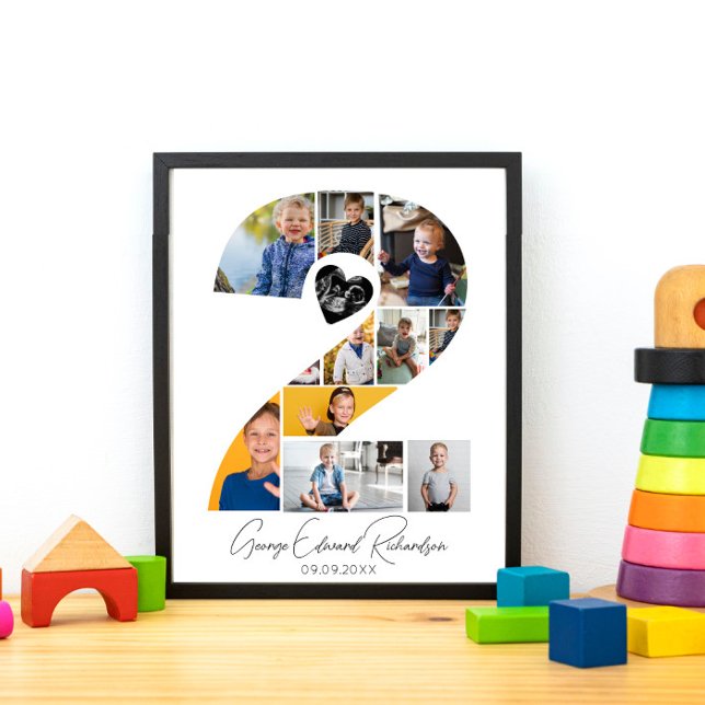 2nd Birthday Photo Collage Poster Keepsake (Creator Uploaded)