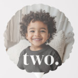 2nd Birthday Photo - two Balloon<br><div class="desc">A minimalist second Birthday Birthday design with space to add your own photo and with the word 'two.' over the top. You can change the word to anything else if you prefer!</div>