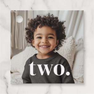 2nd Birthday Photo - two Favor Tags
