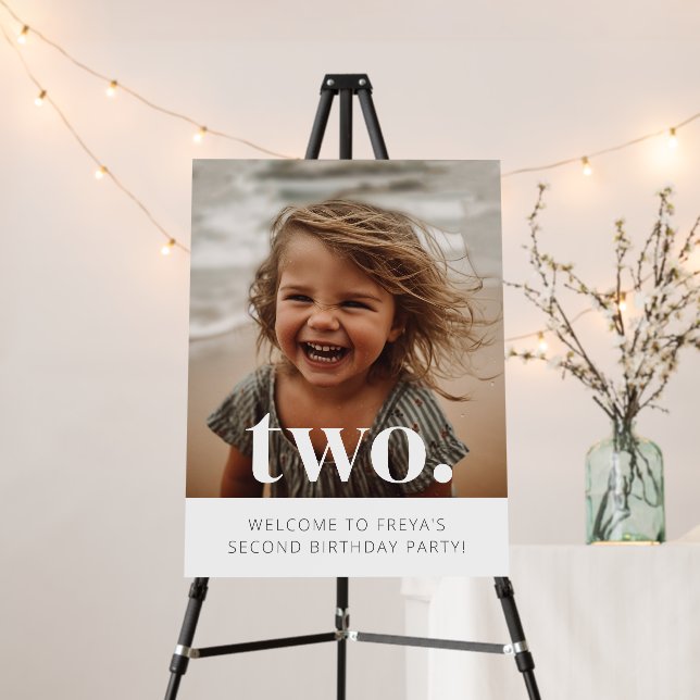 2nd Birthday Photo Welcome Sign (In Situ (Stand))