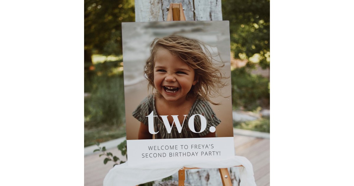 2nd Birthday Photo Welcome Sign | Zazzle