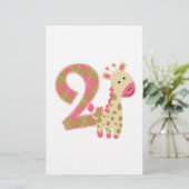 2nd Birthday Pink Giraffe (Standing Front)