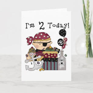 2nd Birthday Pirate Tshirts and Gifts Card