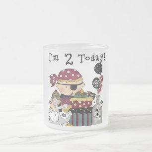 2nd  Birthday Pirate Tshirts and Gifts Frosted Glass Coffee Mug