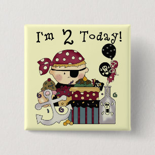 2nd  Birthday Pirate Tshirts and Gifts Pinback Button