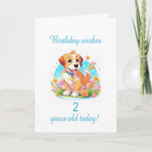 2nd Birthday Puppy Dog  Card