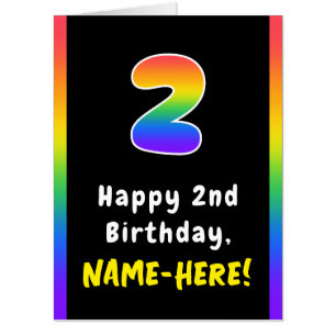 2nd Birthday: Rainbow Spectrum # 2, Custom Name Card