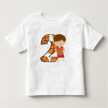 2nd Birthday Red And White Basketball Player Toddler T-shirt at Zazzle