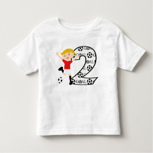 2nd Birthday Red and White Soccer Goal T-Shirt