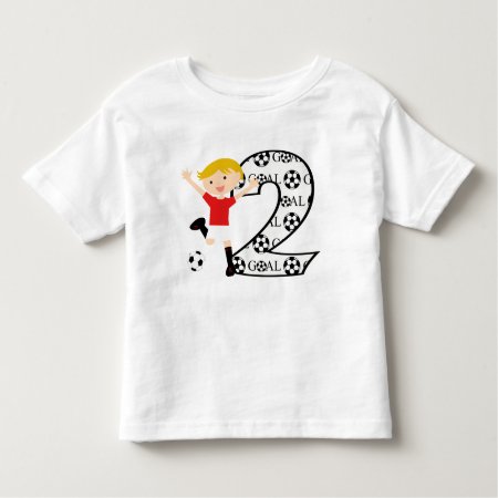 2nd Birthday Red And White Soccer Goal T-shirt