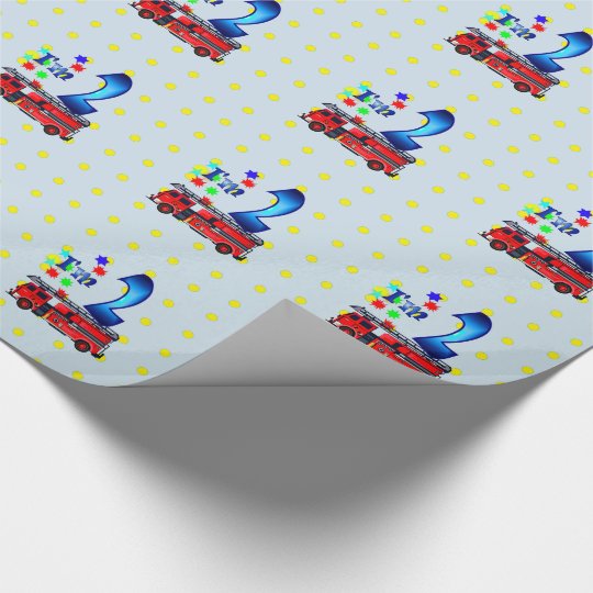 2nd Birthday red fire truck Wrapping Paper | Zazzle.com