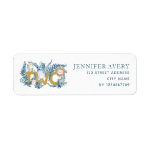 2nd Birthday Safari Animals Return Address Label