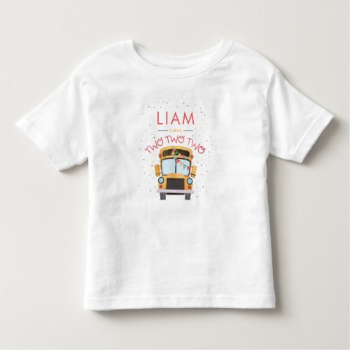 2nd Birthday School Bus Party  Toddler T_shirt