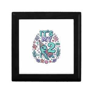 2nd Birthday Sea Turtle Vintage Engraving Design_1 Gift Box