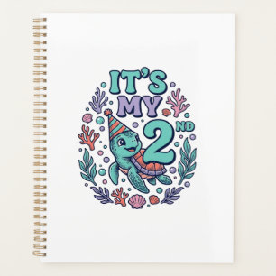 2nd Birthday Sea Turtle Vintage Engraving Design_1 Planner
