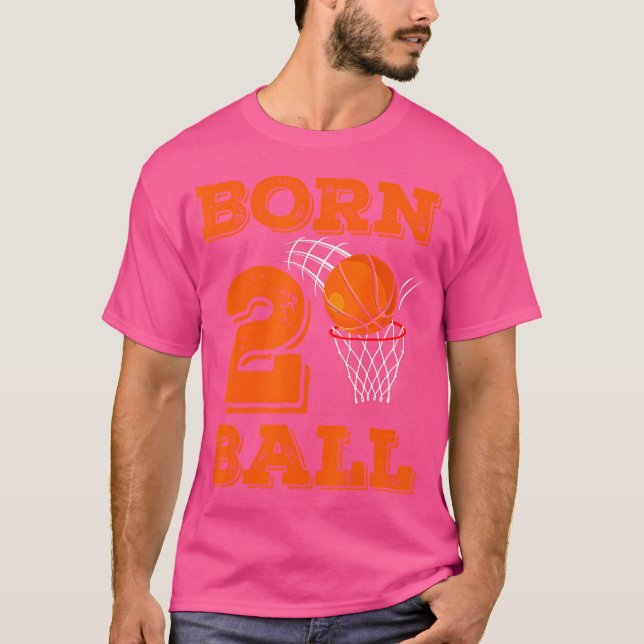 2Nd Birthday Shirt Boy Born 2 Ball Basketball Spor (Front)
