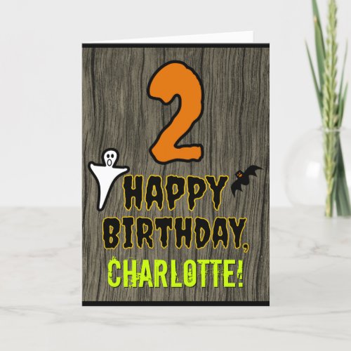 2nd Birthday Spooky Halloween Theme  Custom Name Card