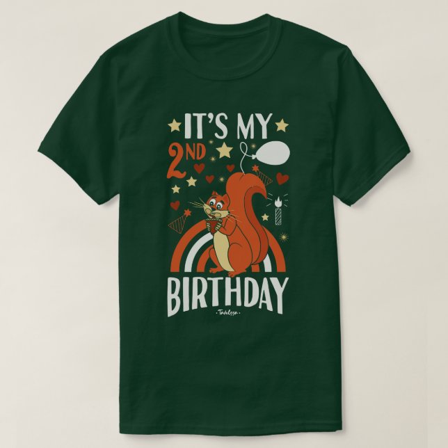 2nd Birthday Squirrel T-Shirt (Design Front)