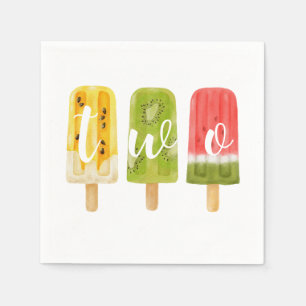 2nd Birthday Summer popsicle ice cream party Napkins