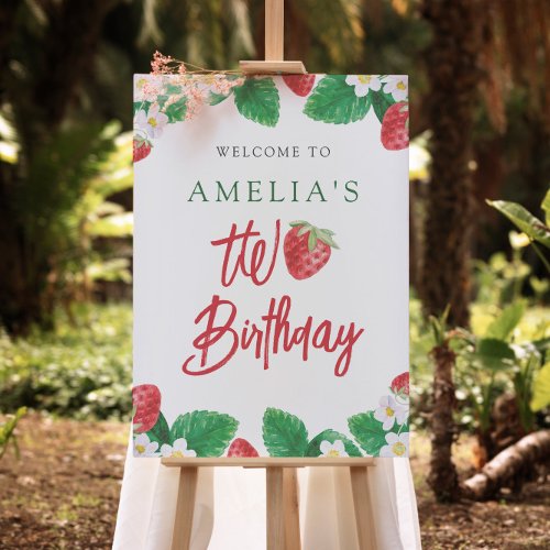 2nd Birthday Summer Strawberry Welcome Sign