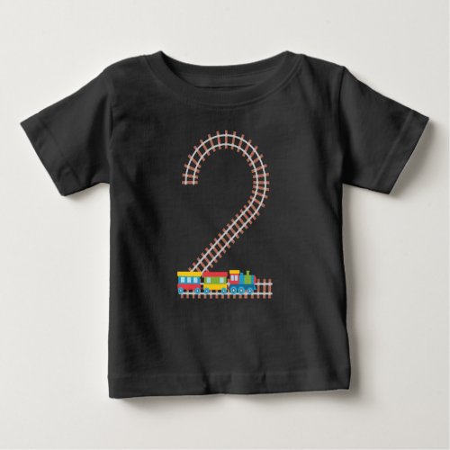 2nd Birthday Train 2 Year Old Boys Kids Gift Baby T_Shirt