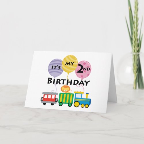 2nd Birthday Train Birthday Card