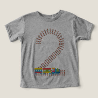 2nd Birthday Train Railroad Themed 2 Year Old Boys Toddler T-shirt
