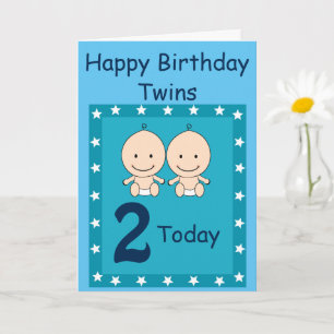 2nd Birthday Twin Boys Card