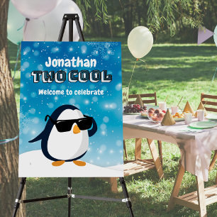 2nd Birthday Two Cool Penguin Boy Foam Board