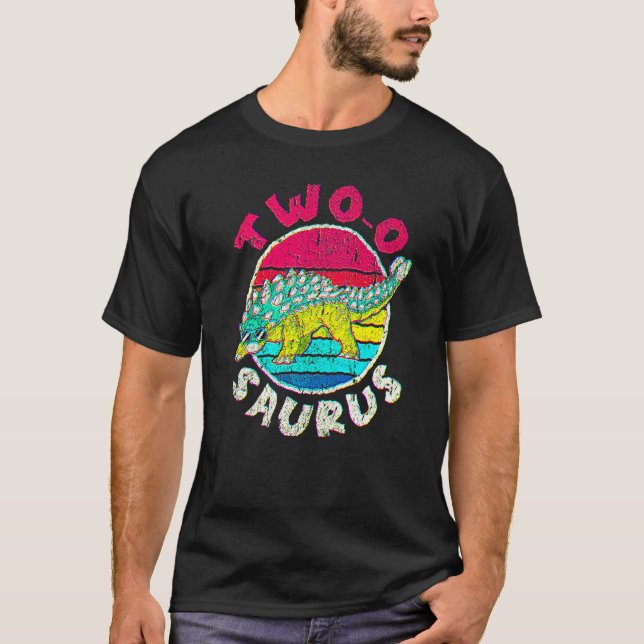2nd Birthday Two O Saurus I Ankylosaurus I Family  T-Shirt (Front)