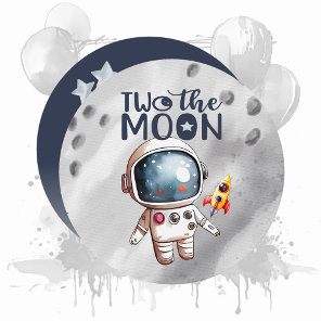 2nd Birthday Two The Moon Boy Invitation