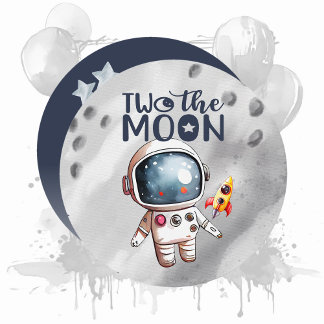 2nd Birthday Two The Moon Boy Invitation
