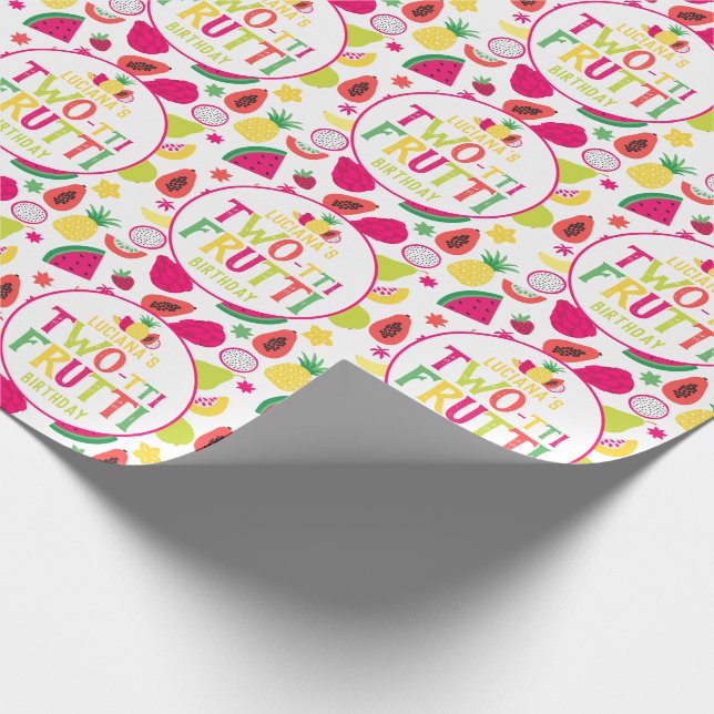 2nd Birthday Two-tti Frutti Fruit Birthday Party Wrapping Paper (Corner)