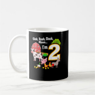 2nd Birthday Two Year Old Farm Birthday Party Anim Coffee Mug