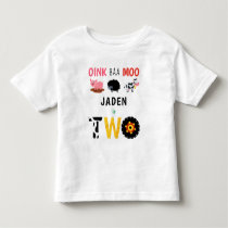 2nd Birthday Two Year Old Farm Birthday Toddler T-shirt