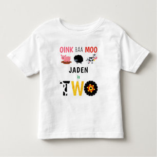 2nd Birthday Two Year Old Farm Birthday Toddler T-shirt
