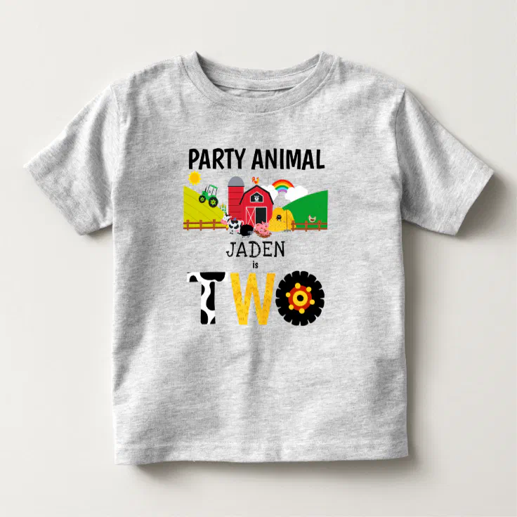 Barnyard Animals Farm Toddler Shirt 2 Year Old Farm Theme Birthday Party Shirt 