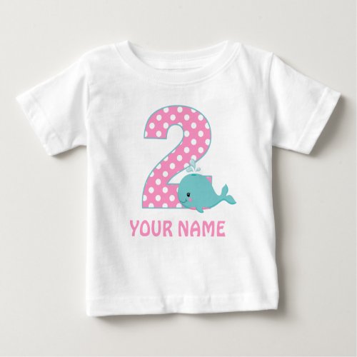 2nd Birthday Whale Girl Personalized T_shirt
