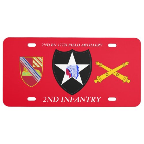 2ND BN 17TH FIELD ARTILLERY 2ND INFANTRY DIVISION LICENSE PLATE