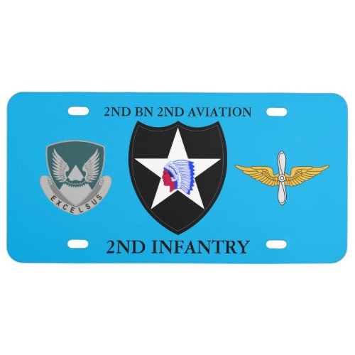 2ND BN 2ND AVIATION REGT 2ND INFANTRY DIVISION LICENSE PLATE